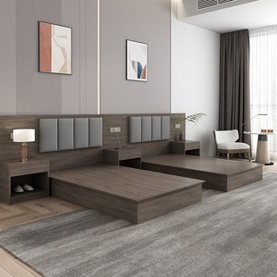 精选酒店家具标间全套定制客房公寓民宿大床旅馆双人床全季宾馆专