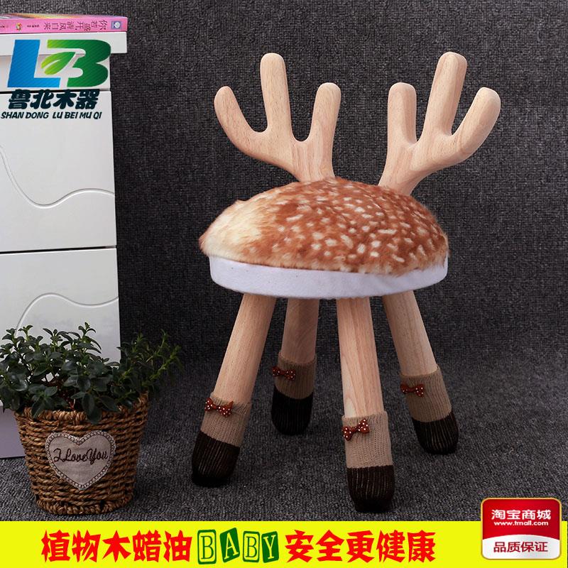 卡通凳子实木儿童靠背可爱桌椅创意幼儿园简约小鹿动物椅小羊板凳