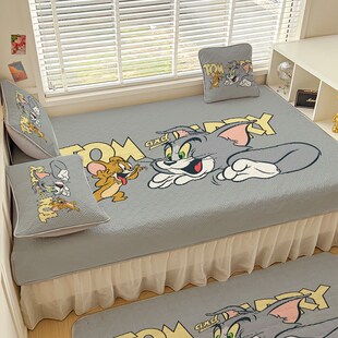 榻榻米床盖四季通用卡通防滑大炕床单定制床笠男孩儿童猫和老鼠