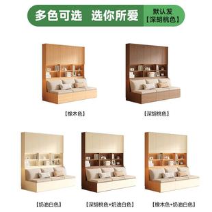 定制实木书柜卡座沙发客厅橡木书橱靠墙储物柜一体满墙到顶