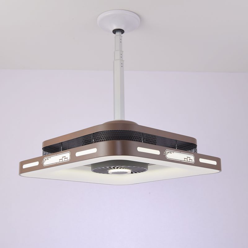 新款内循环棋牌室吸烟灯麻将机空气净化器抽烟机除烟遥控升降吊灯