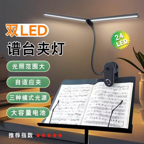 夹子乐谱灯练琴专用台灯护眼充插两用十字绣手工古筝弹吉他谱架灯