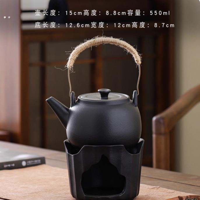 日式茶壶家用酒精炉煮茶壶陶瓷提梁壶养生壶泡茶壶网红围炉煮茶器