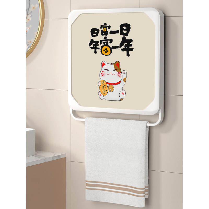 家用壁挂可折叠盒卫生间洗澡放干净衣服收纳筐浴室免打孔防水神器