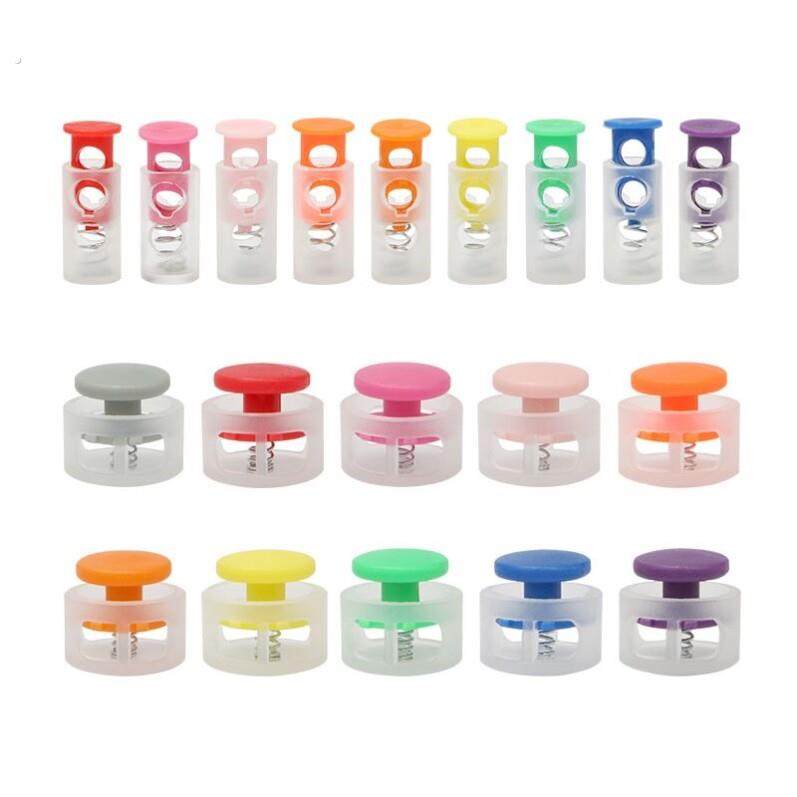 塑料弹簧扣运动服卫衣帽子裤脚彩色抽绳调节吊钟扣子猪鼻黑色纽扣