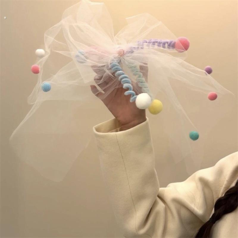 扭扭棒蝴蝶结头纱新娘订婚结婚头饰婚礼拍照道具小物件仙气创意