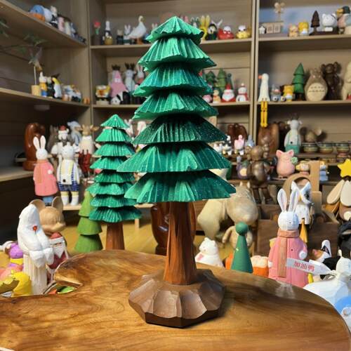 手工木雕可爱治愈系圣诞礼品圣诞桌面摆件圣诞节礼品圣诞树装饰品