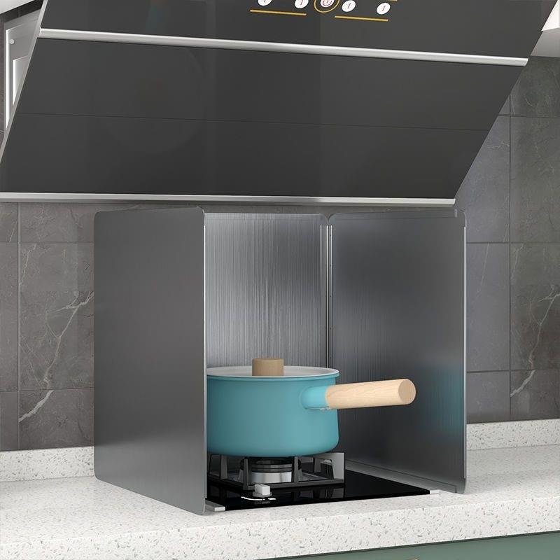 不锈钢挡油板灶台耐高温加厚挡板厨房炒菜防油溅隔热挡板好用