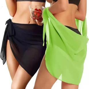 比基尼遮挡裙外搭纱裙三角款 泡温泉遮挡纱沙滩防晒泳衣外搭防尴尬