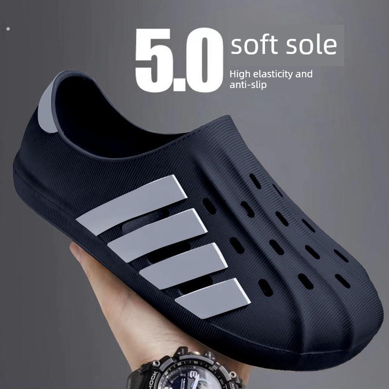 Croc鞋男士2024夏季新款防滑透气涉水鞋沙滩拖鞋外穿驾驶凉鞋男士
