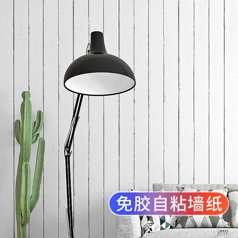 白色木纹墙纸仿木板卧室房间墙贴纸防水防潮装饰墙面客厅贴纸壁纸