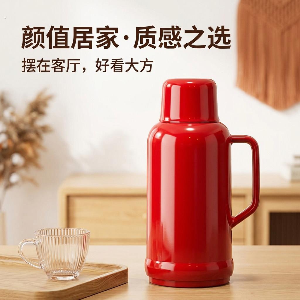 德国保温壶家用热水壶大容量结婚红色暖壶2026新款瓶办公室小暖瓶