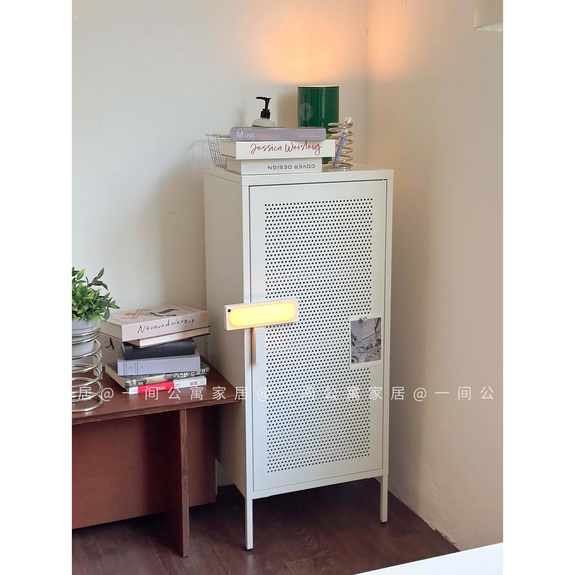 【赠送安装】一间公寓家居中古风铁皮储物收纳钢制餐边柜单开门柜