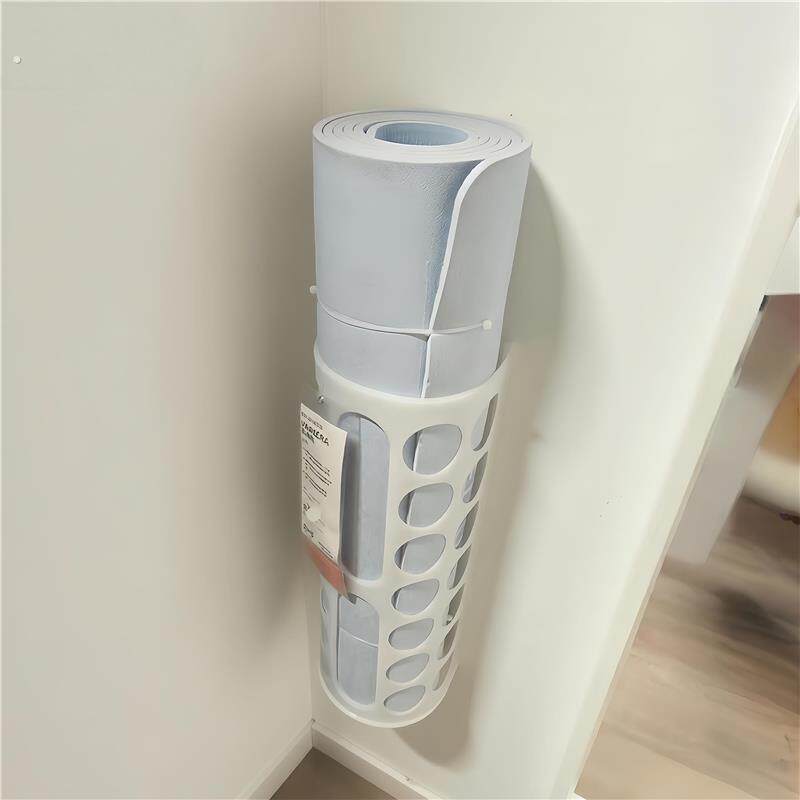 瑜伽垫收纳神器上墙置物架健身器材筐家用泡沫轴用品整理运动器械