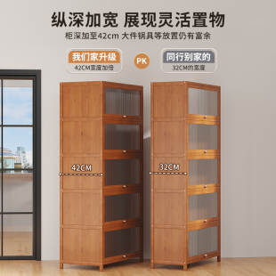 厨房收纳柜子置物家用办公室客厅饭厅餐柜落地微波炉烤箱收纳柜