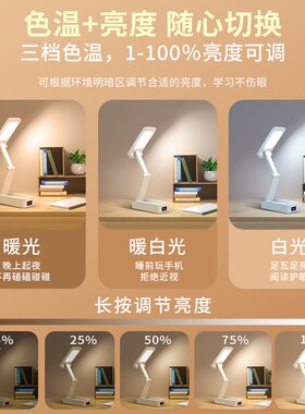 瑞界小台灯充电式护眼学习专用高中生大学生宿舍折叠便携超长续航