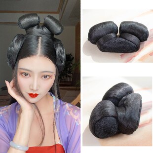 傅小菲 全发丝可爱对称发髻 少女懒人发包 轻巧柔软古风汉服假发