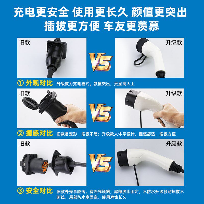 充电桩延长线新能源电动汽车7KW32A慢充桩枪头枪线加长家用比亚迪