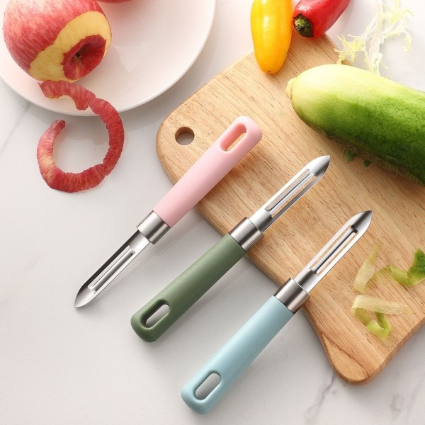 新款不锈钢削皮刀 左右手通用固定刀头 水果削皮器 多功能削皮器