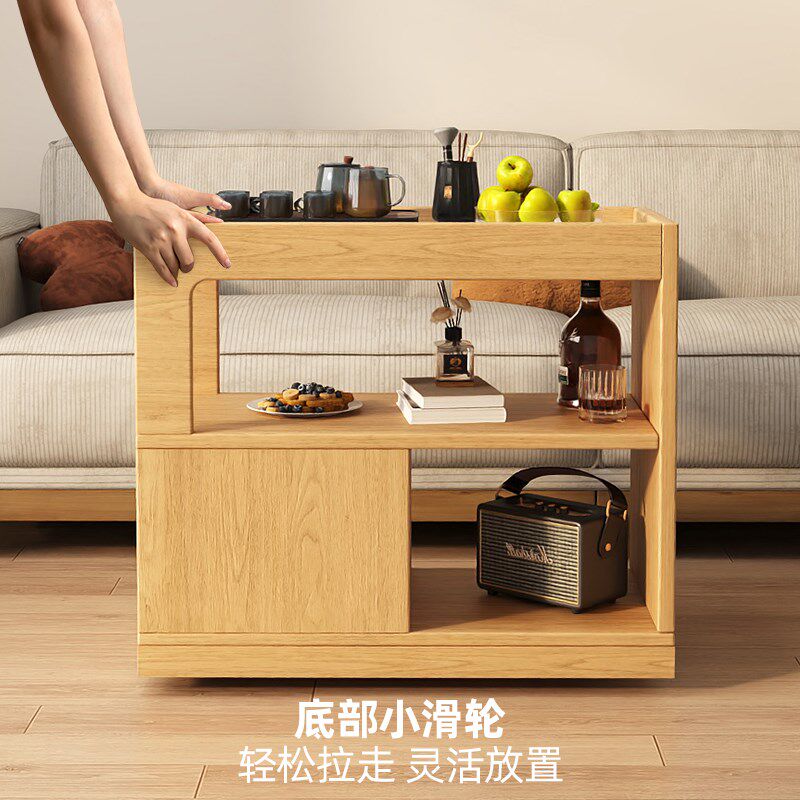 沙发边几可移动客厅小户型茶台沙发侧边柜茶水架带轮置物架床头柜