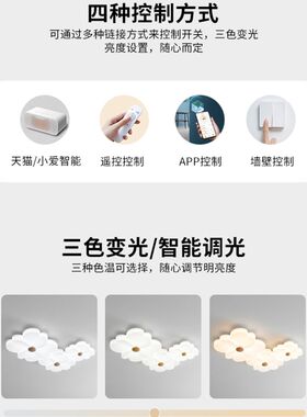 奶油风蝴蝶兰客厅吸顶灯北欧原木创意花朵卧室儿童房全光谱护眼灯