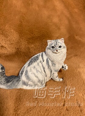 手工定制猫咪石膏英短美短布偶猫桌面摆件去世宠物留念纪念摆件