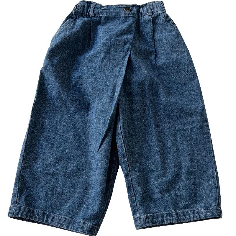 童装男女童裤子2024新款春夏季儿童直筒裤休闲牛仔裤工装裤九分裤