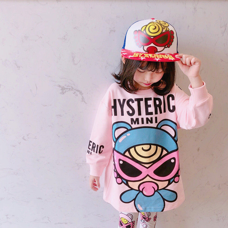 网红亲子装母女装洋气春秋中长卫衣2023女童宽松冬加绒加厚连衣裙