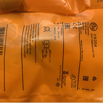 全新易福门IFM传感器IIS204/IIS205/IIS206/IIS207/IIS208质保1年