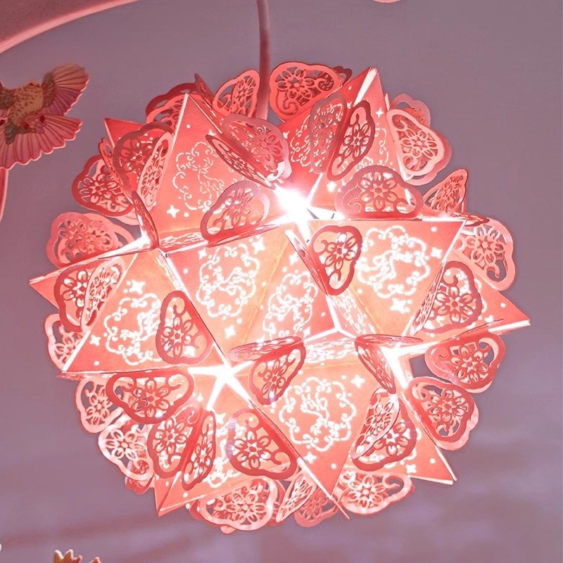 花丛鹿漫DIY纸雕灯拼装桌面摆件高级感手工小夜灯送闺蜜生日礼物