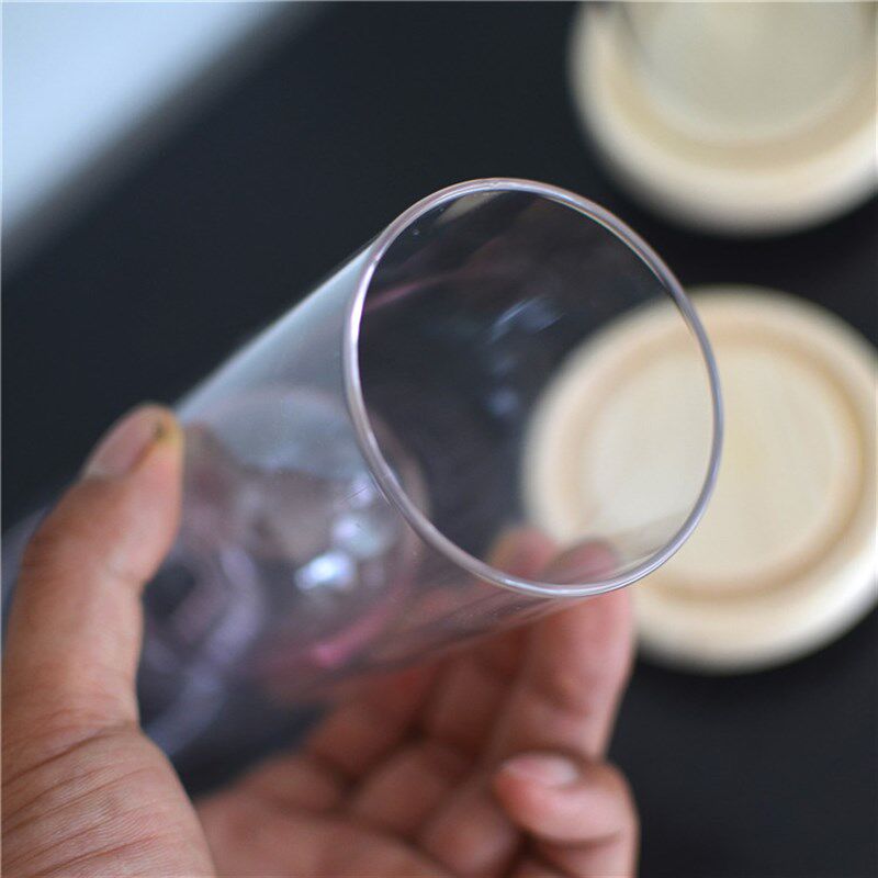 彩色水培玻璃艺术花瓶带木底座欧式简约插花绿萝花器家居装饰摆件