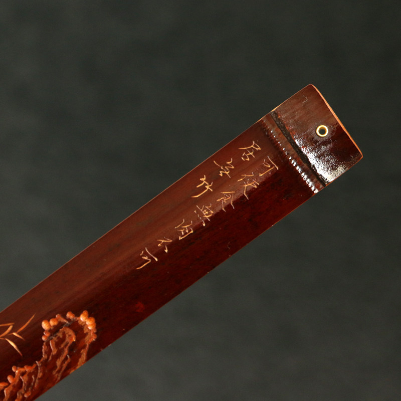 精品纯手工雕刻天然老煤竹书签竹雕梅兰竹菊复古竹制书签送礼