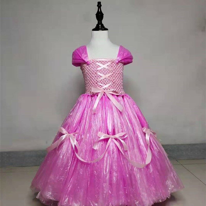 女童环保服装儿童亲子时装秀走秀服装垃圾袋手工材料制作粉色裙,童装/婴儿装/亲子装,儿童演出服,淘宝优惠券,粉丝福利购,淘宝优惠卷