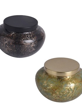 新中式金属茶叶罐摆件家居样板间酒店茶室书房售楼部储物罐装饰品