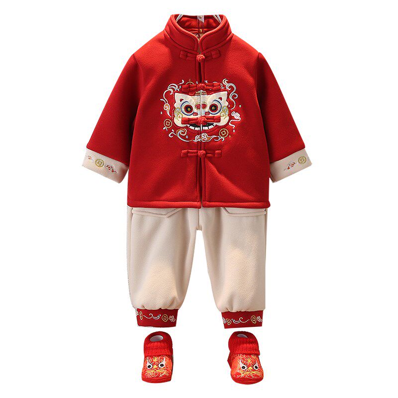 宝宝周岁礼服男宝宝抓周衣服唐装男童秋冬套装男宝婴儿生日虎1一