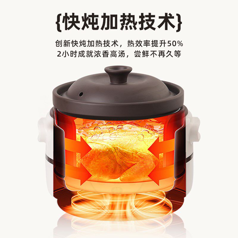 电炖锅养生煲汤煮粥神器家用全自动电砂锅燕窝炖汤锅陶瓷小型紫砂