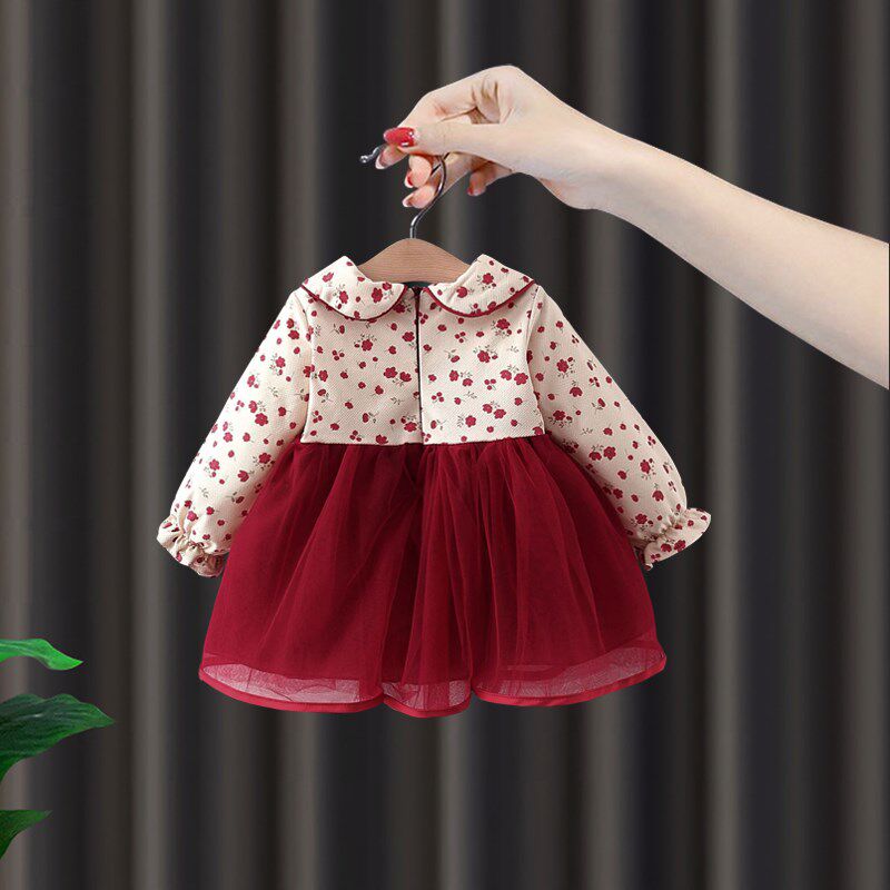 宝宝春装国风连衣裙1女童春季汉服周岁礼服2婴儿生日中式抓周衣服