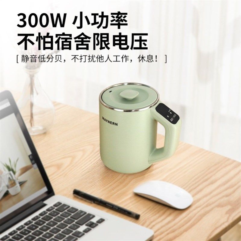 宿舍烧水壶小功率300w瓦保温加热多功能低功率电热水壶电炖养生壶