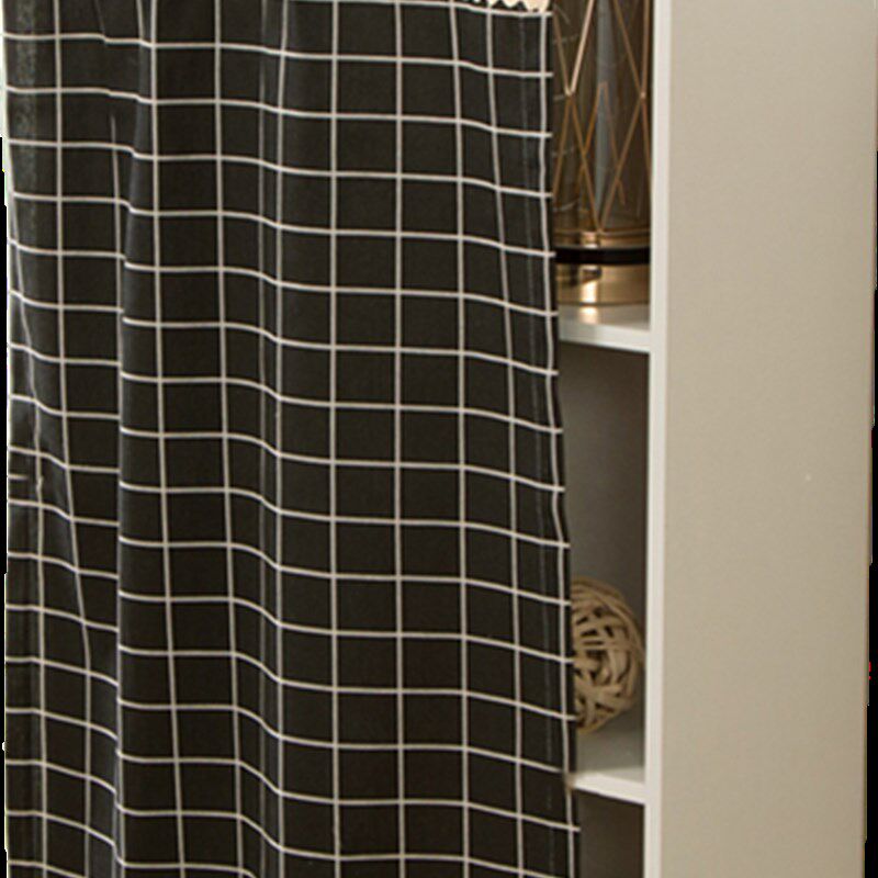 橱柜自粘式轨道柜帘柜子遮挡帘可移动衣柜鞋架防尘拉帘书柜遮挡布