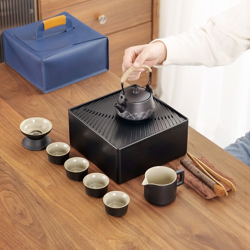 旅行日式小套功夫茶具套装家用客厅简约泡茶陶瓷茶壶会客送礼茶盘