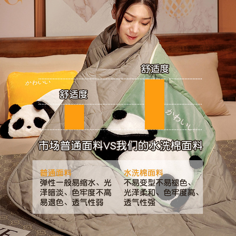 夏季卡通折叠抱枕被子两用二合一靠枕头办公室午睡毯子汽车内车载