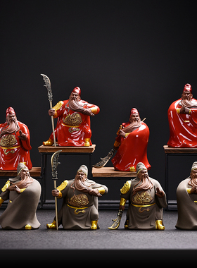 关公摆件陶瓷创意武财神关羽神像工艺品家居客厅办公室桌面装饰品