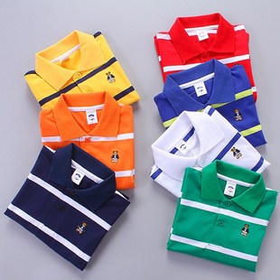 男童短袖T恤夏季纯棉翻领儿童polo衫中大童打底衫春秋长袖薄款潮