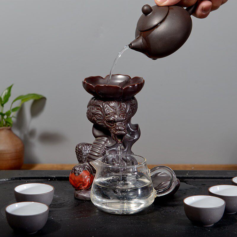 紫砂茶漏器陶瓷粗陶茶滤滤茶器懒人茶滤架茶具配件创意茶道可爱