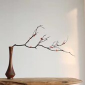 真花枝假花腊梅花瓶器绢花干花客厅室内禅意装 饰插花干枯树枝天然