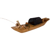 小木船模型可下水漂浮复古装 饰工艺品鱼缸水池造景摆件绍兴乌篷船