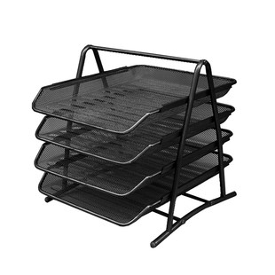 特厚金属A4文件盘文件栏四层文件盘铁网座文件框A4文件架资料架