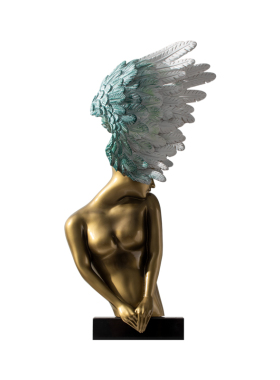 由居创意艺术人物雕塑摆件翅膀天使女孩设计师软装样板间客厅大堂