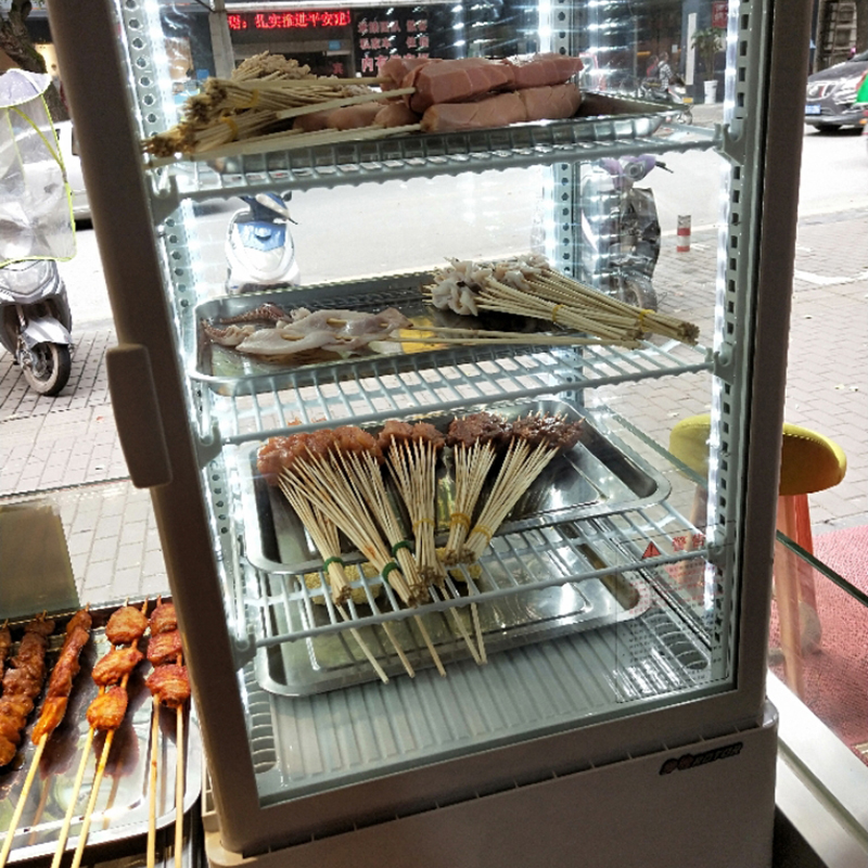 安侯冷藏保鲜展示柜串串蛋糕饮料立式小冷柜风冷除雾四面玻璃冰箱