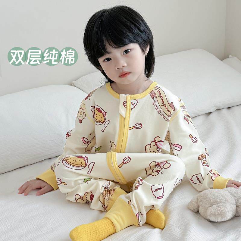 宝宝睡袋双层纯棉婴儿防踢被子秋冬厚款男女儿童分腿恒温护肚神器